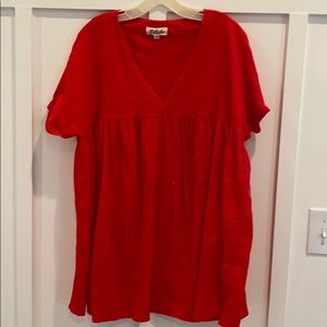 Red tunic dress
